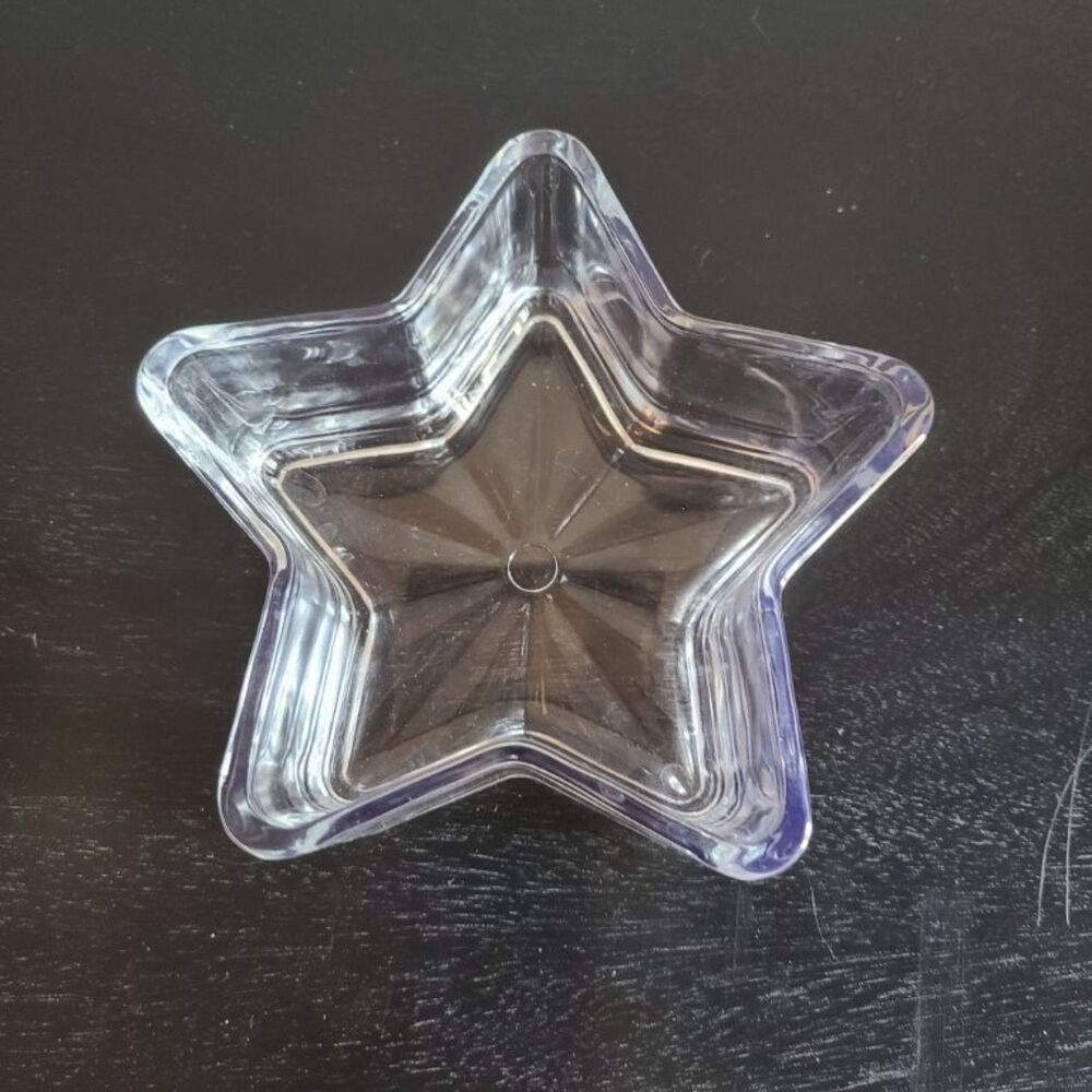 Libbey Clear Glass Star Shaped Bowl Candy Trinket Dish 5" Starburst Holiday Deco